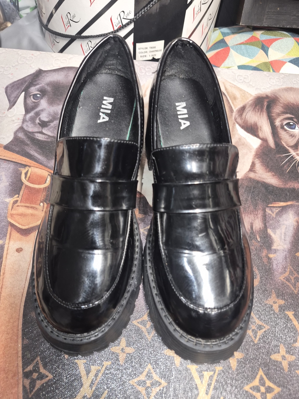 MIA Men's Black Patent Leather Penny Loafers